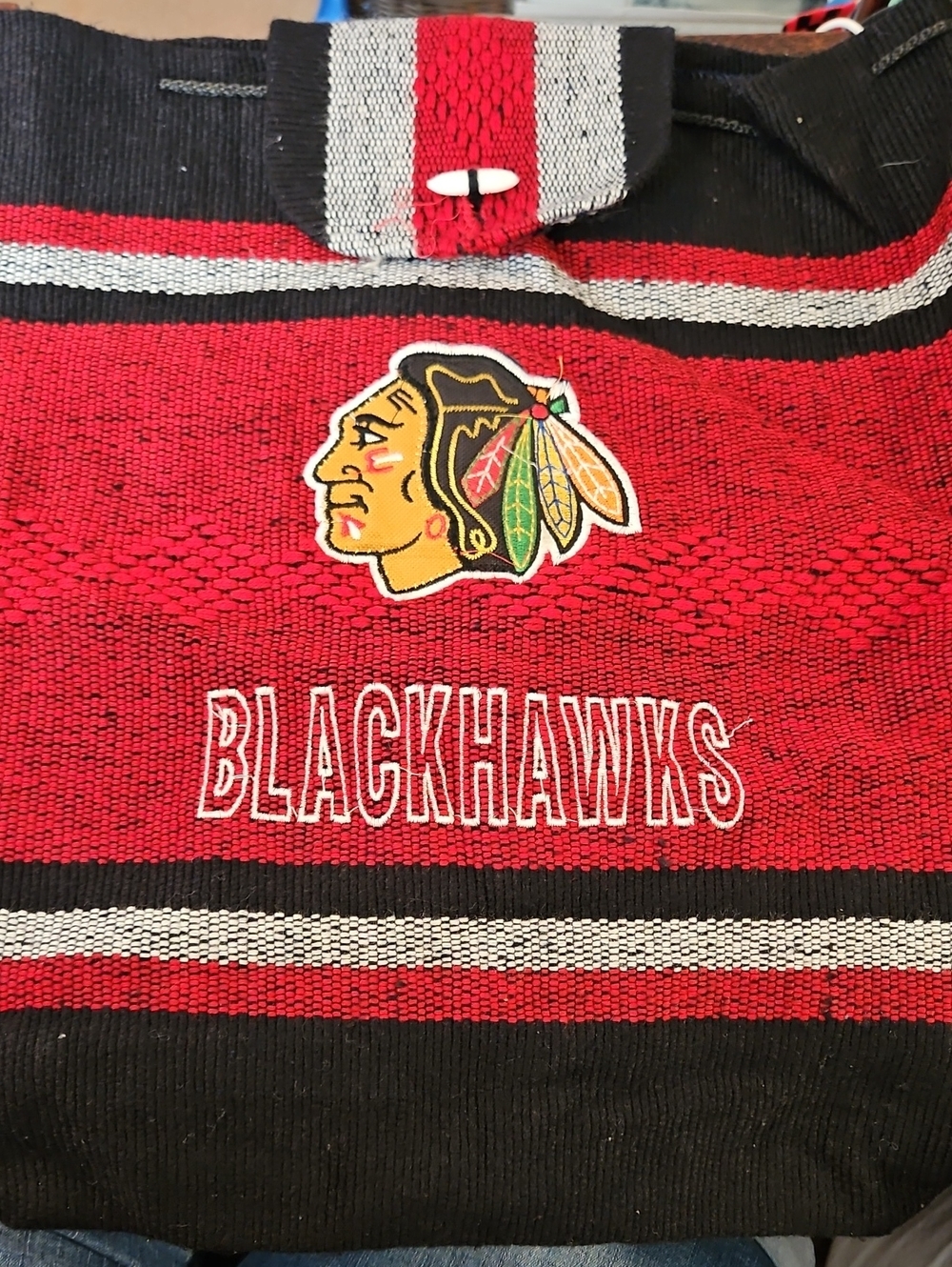 Red Striped Men's Chicago Blackhawks Backack